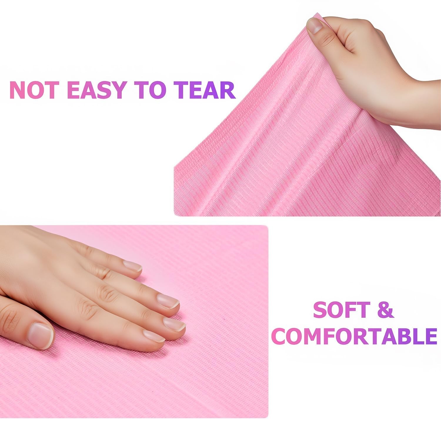 50-Pcs Disposable Pink Nail Mats – 3-Layer Absorbent Desk Protection for Salons