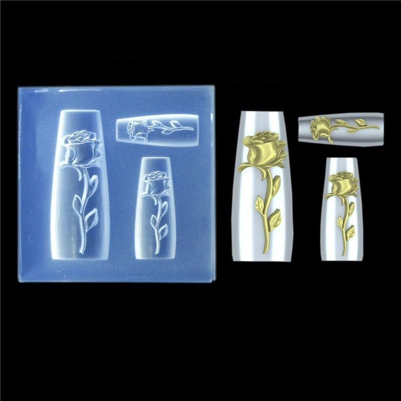 Nail Art Embossing Mold 3D Rose Flowers Chinese Loong Carving Mold Nail Art Deco
