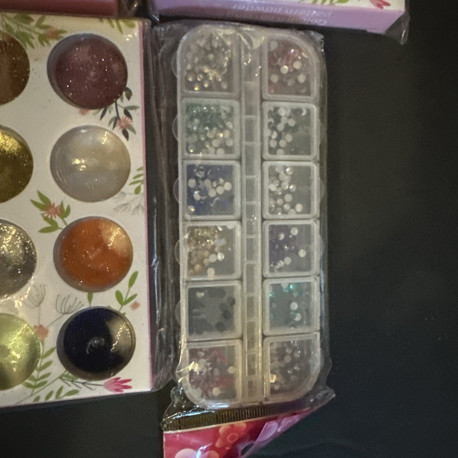 Nail Art Charms Spangles Gems Glitter Multicolor Foil Lot of 8 New Sealed