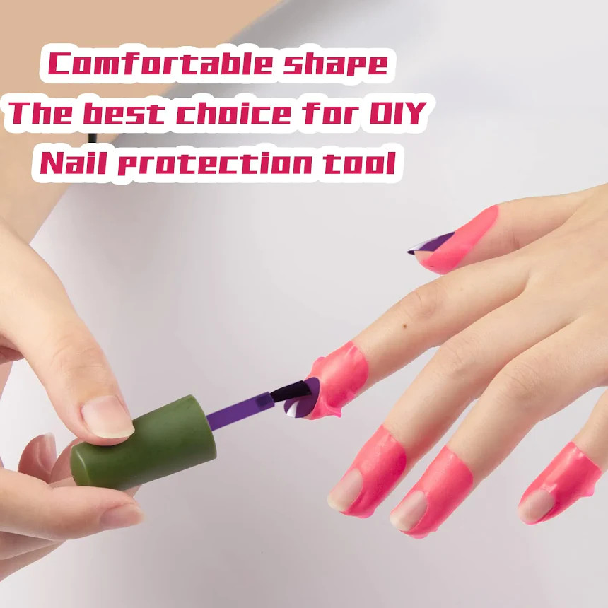 Nail Protector Peel Off Tape, 10PCS for Home Travel (Pink)