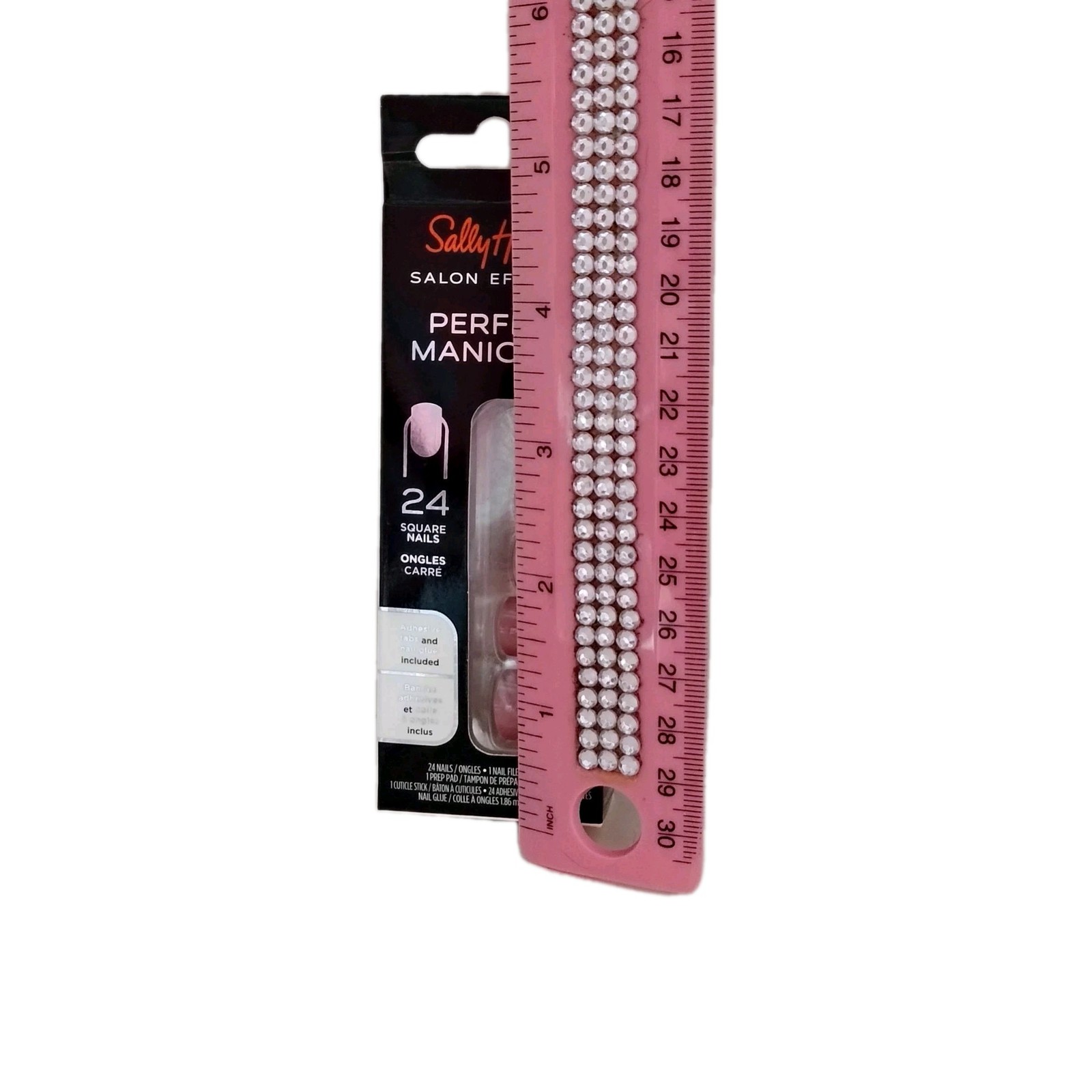 Sally Hansen SALON EFFECTS PERFECT MANICURE 24 SQUARE Press On Nails PINK CLAY