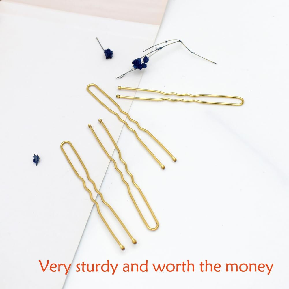 330 Count U Shaped Hair Pins Blonde, YINGFENG 2.4inch Gold Bun Gold(2.4Inch)