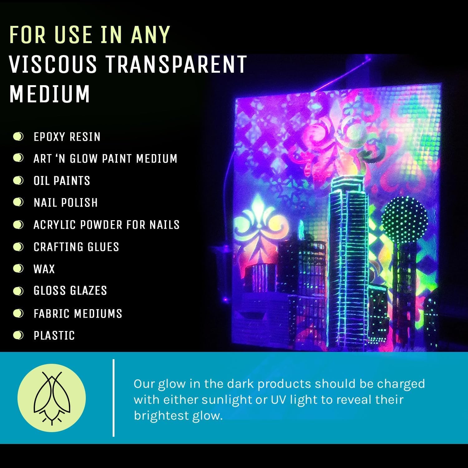 Glow in the Dark Pigment Powder – Neutral and Fluorescent Color for Art Painting
