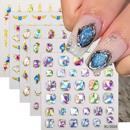 5D Gem Nail Art Sticker Decals Nail Art Rhinestone Self Adhesive Crystal Style2