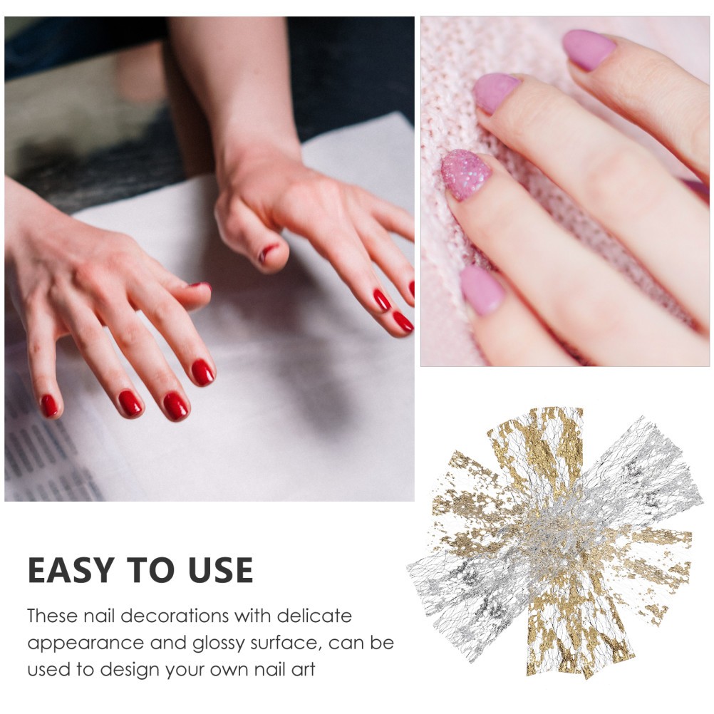 6Pcs Nail Art Foil Flakes Gold Foil Charms for DIY Manicure Accessories
