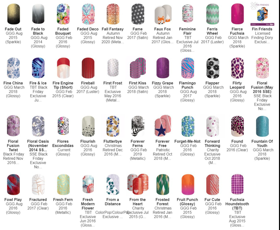 Jamberry Nail Wraps – “F” Wraps — HALF SHEETS — Varies Styles Great Selection!