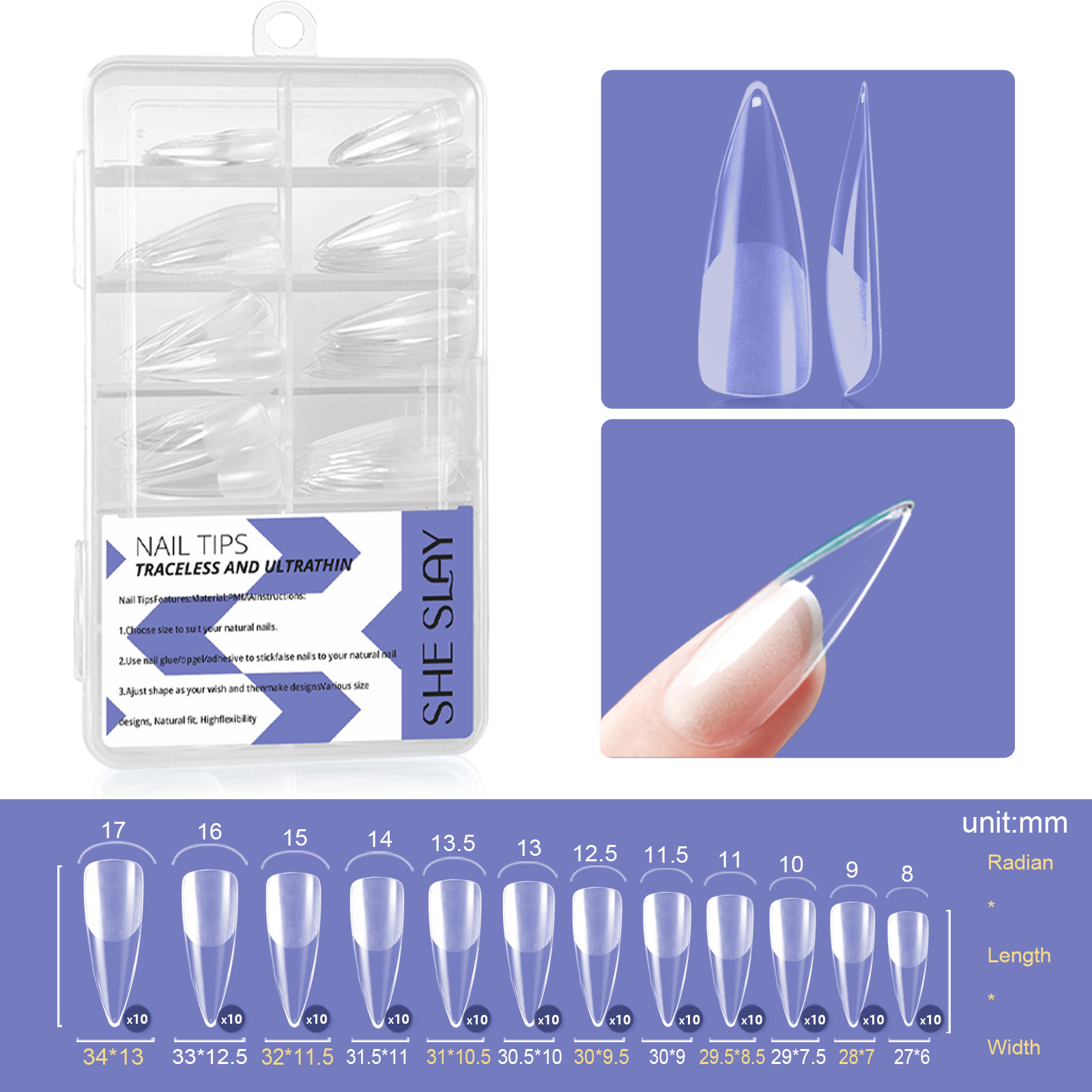 Gel X Nail Tips – Soft Gel Extensions for DIY Salon Nails | Stiletto
