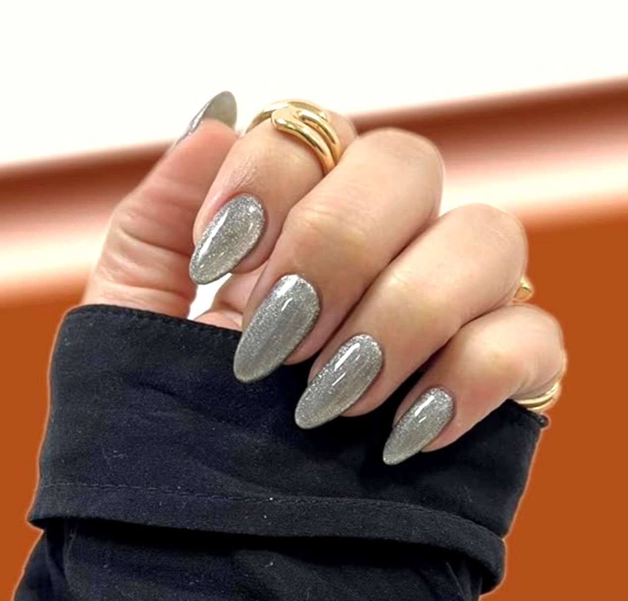 5 Nails Kits – GOTHIC Black Rhinestone Lace, Silver GLITTER French, WEDNESDAY +