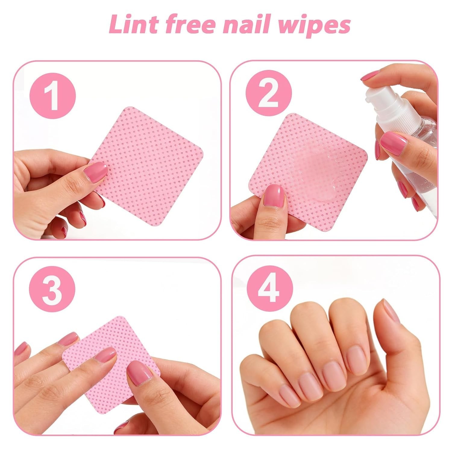 720Pcs Lint-Free Nail Wipes | Acetone-Free Polish Remover for Flawless Results