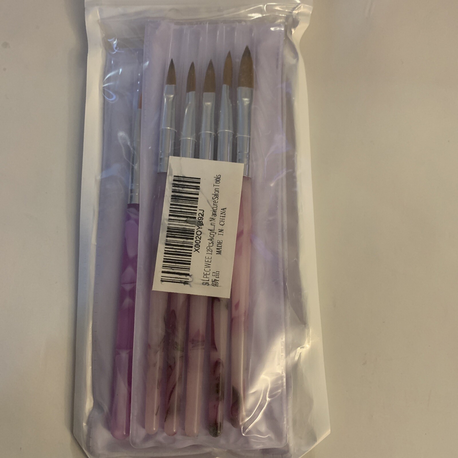12 piece arcylic brush set nails art manicure salon set