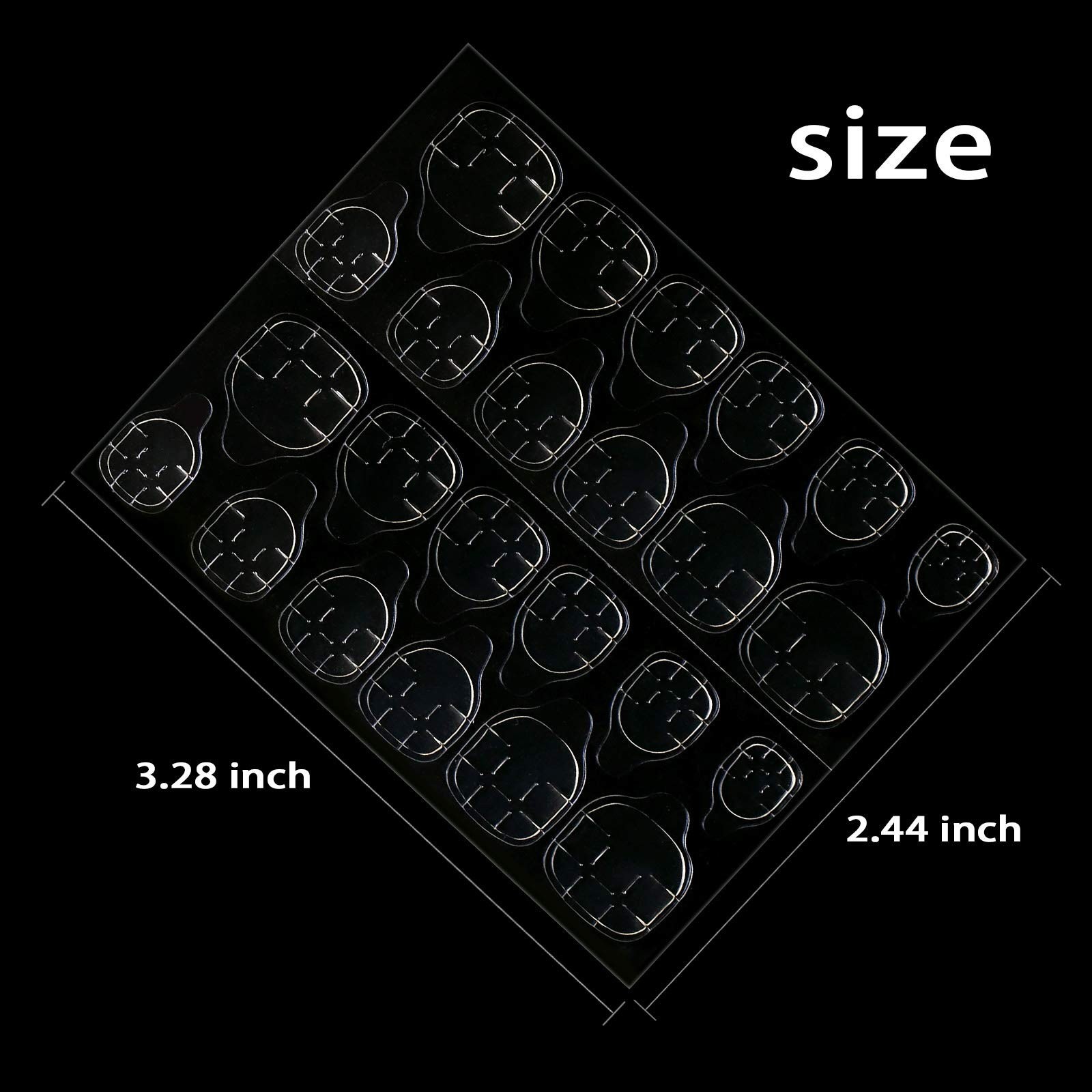 2400pcs Double-Sided Adhesive Nail Tabs – Waterproof, Flexible Jelly Stickers fo