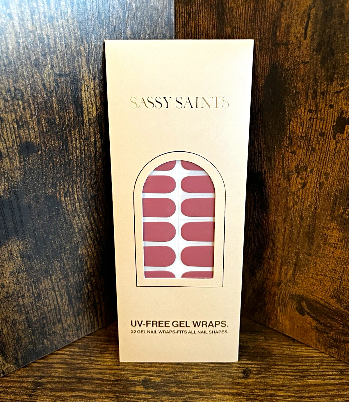 Sassy Saints UV-Free Glossy Pink Full Cover Gel Nail Wraps for Nail Art