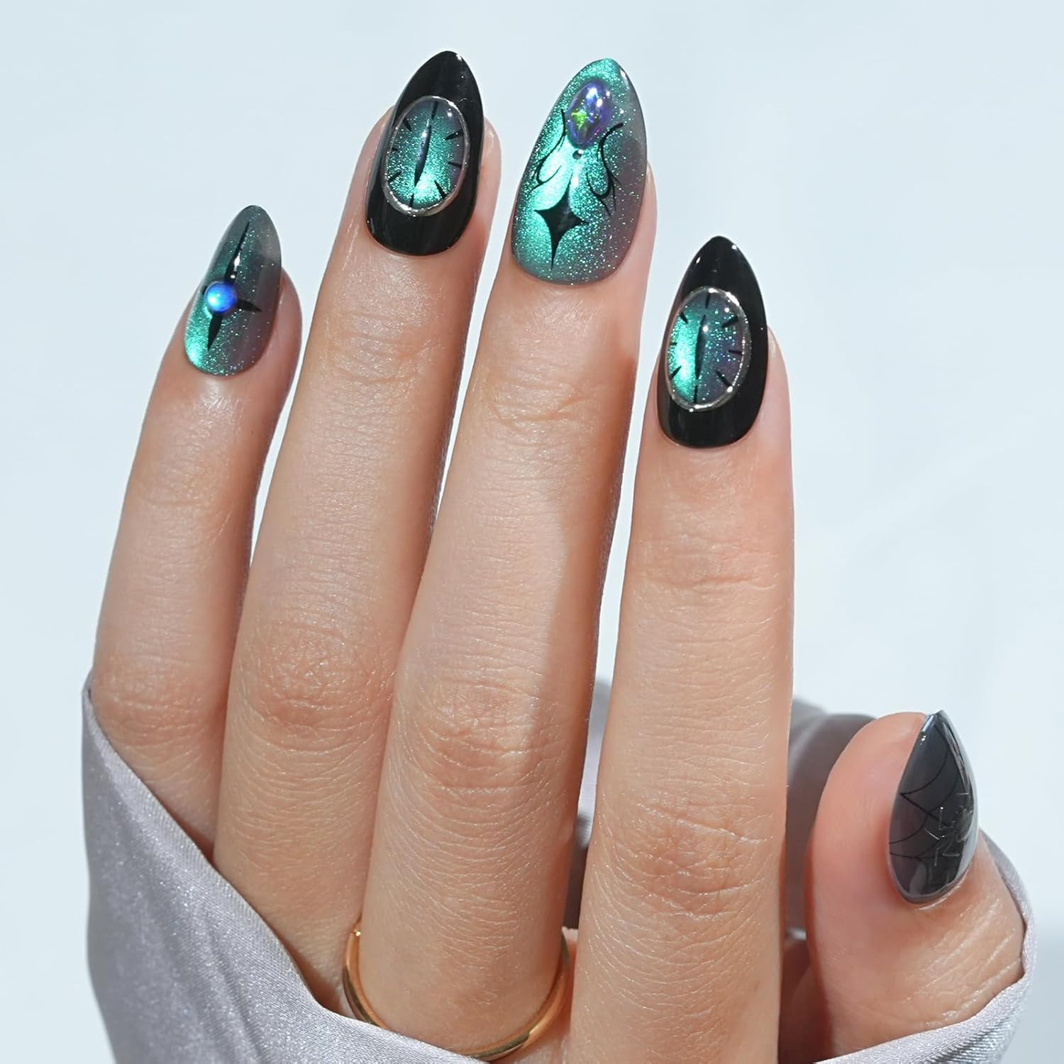 Press on Nails Short – Acrylic Press on Nails Red, Square Glue on Nails with Na