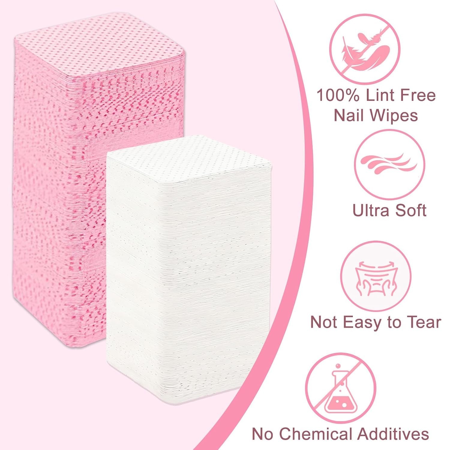 720Pcs Lint-Free Nail Wipes | Acetone-Free Polish Remover for Flawless Results
