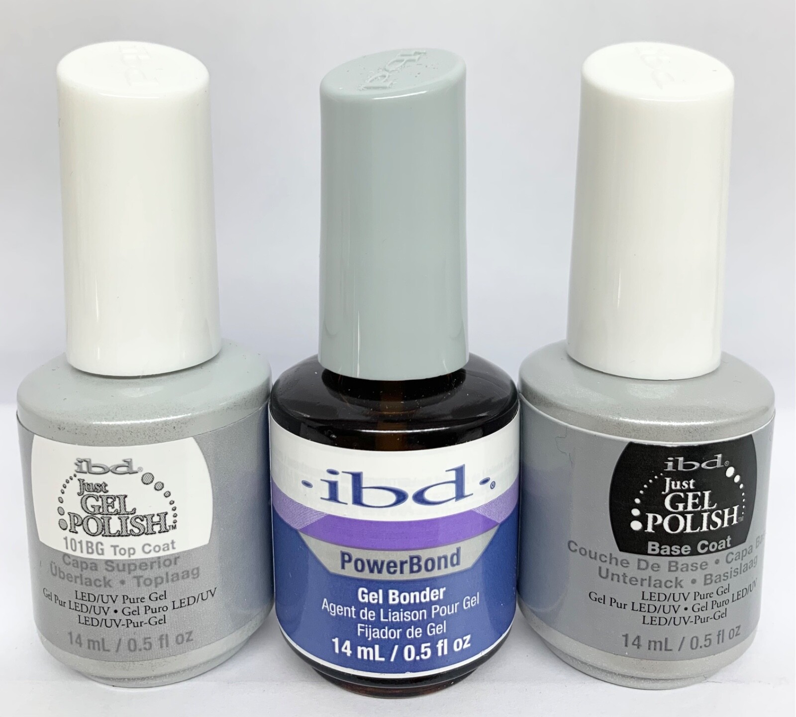 IBD Just Gel Polish-Nail Polish 3pc kit- Power Bond, Base & Top Coat 0.5oz/14ml