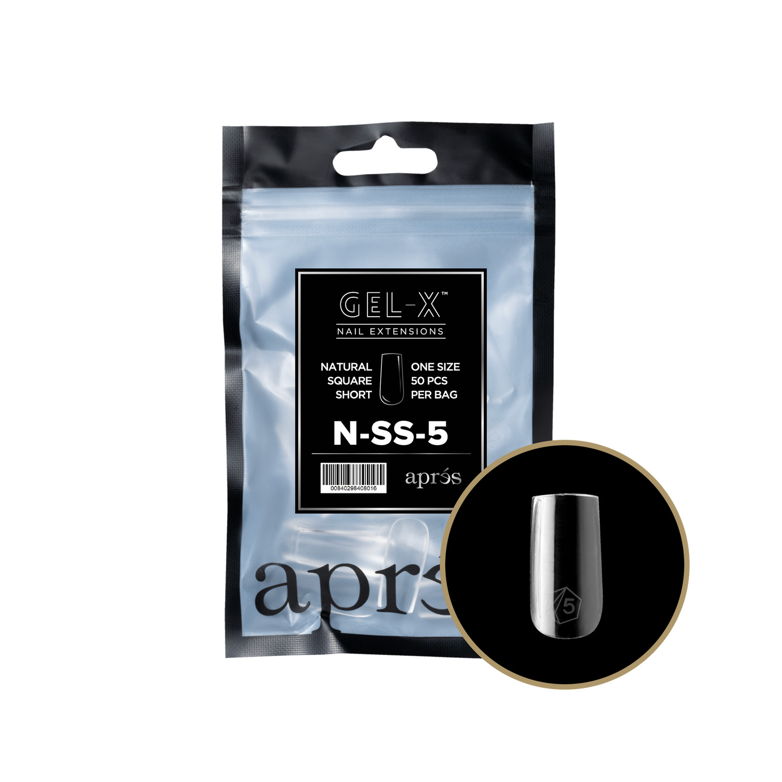 Apres Gel-X Natural Square Short Refill 50pc (Set 11 bags size 00 – 9) (No box)