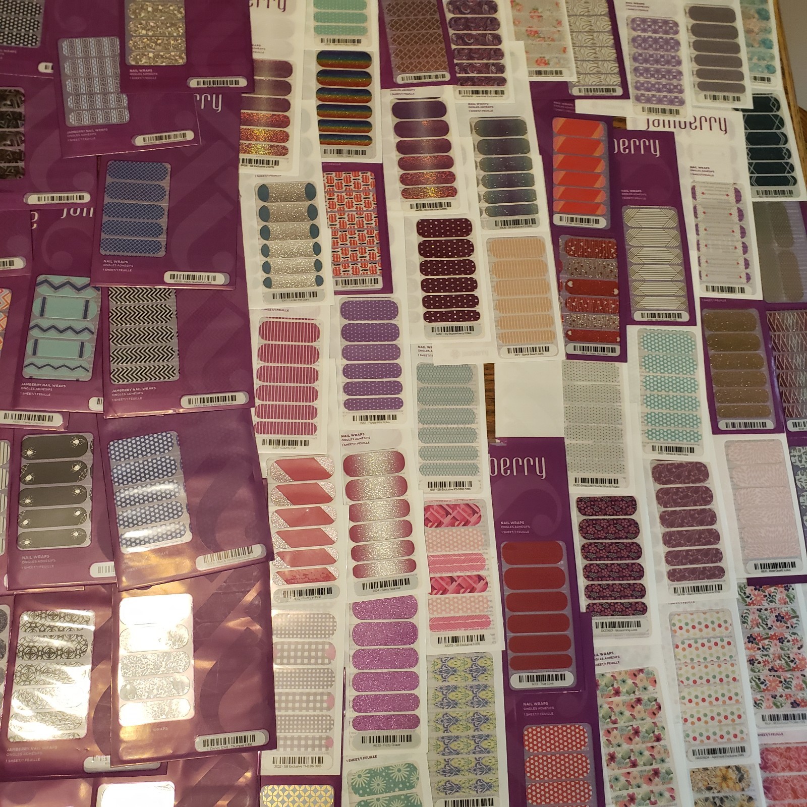 Massive Lot Of Jamberry Nail Wraps 180 full sheets plus partial sheets
