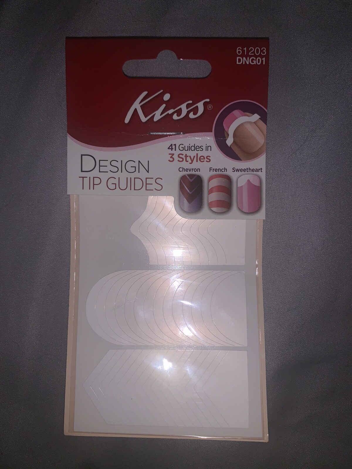 Kiss design tip guide Chevron French sweetheart Nail Art DNG01