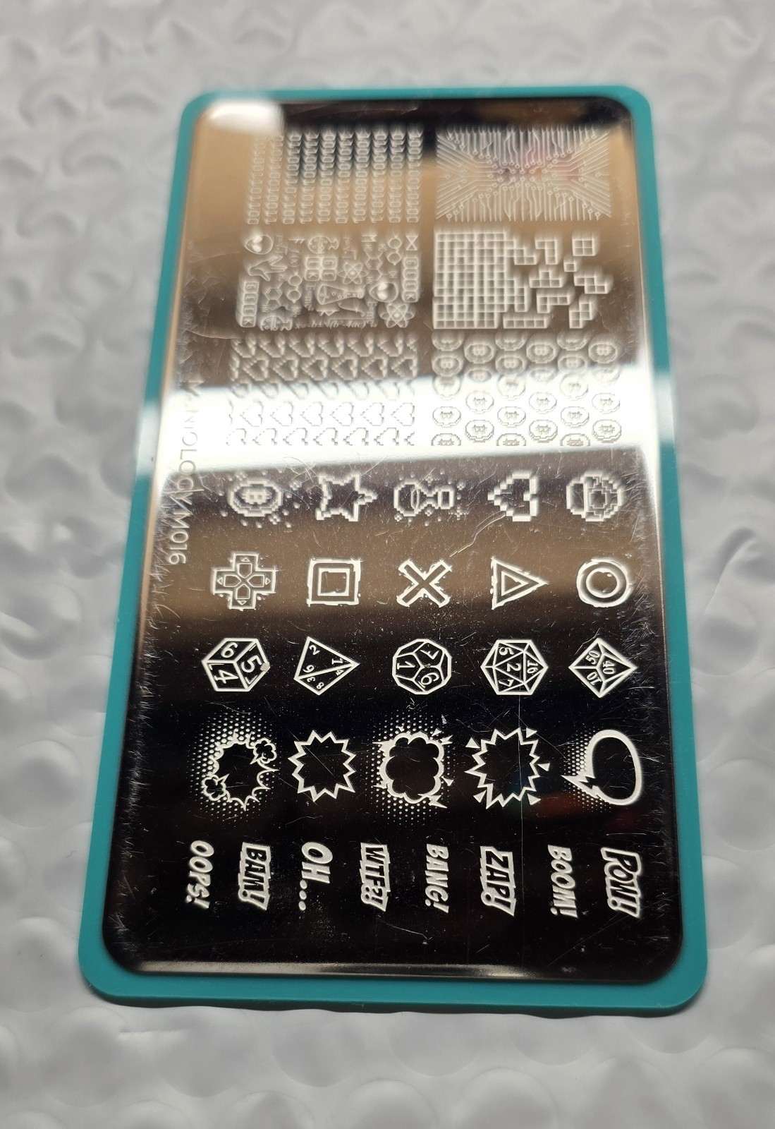 Maniology M016 Nail Stamp Plate Rebel Yell Comic Animation Bubbles Tetris Gamer