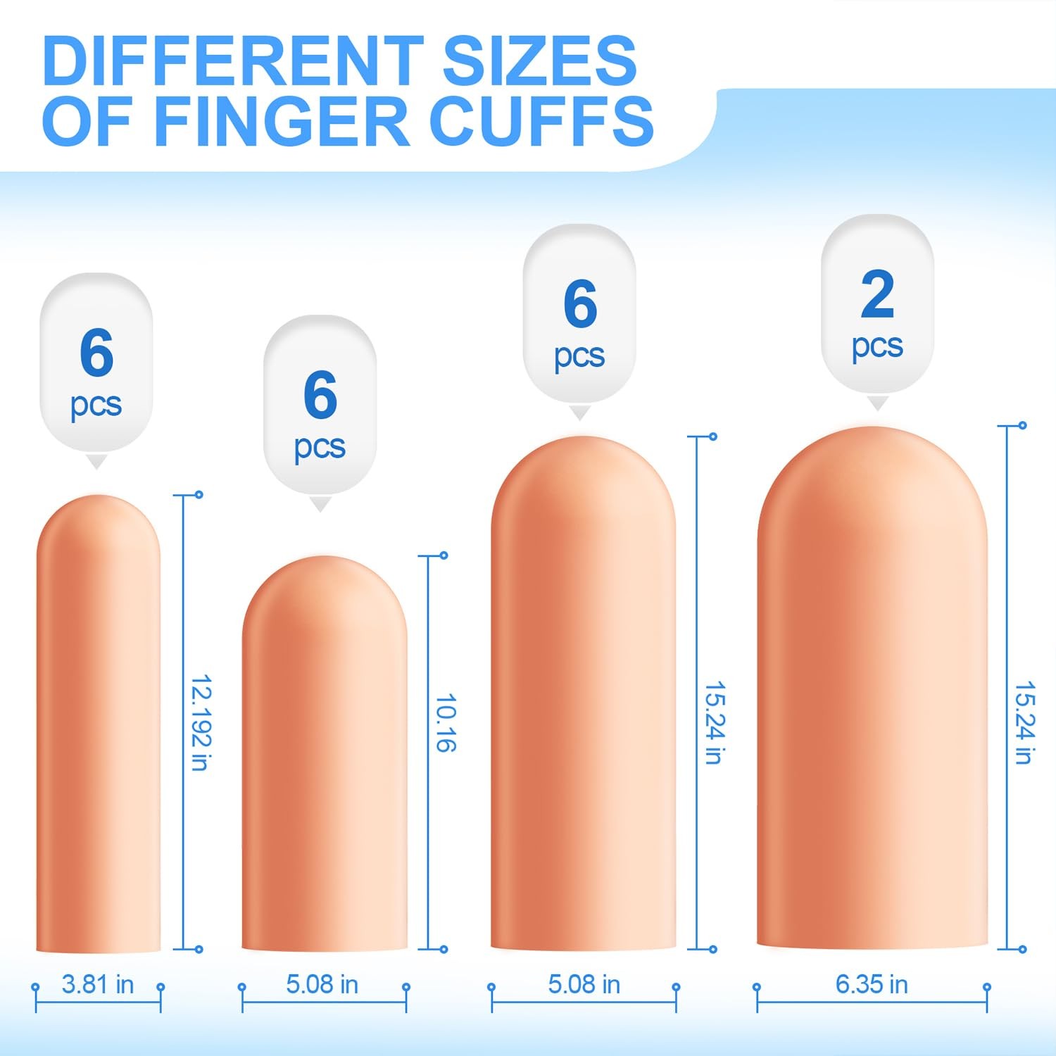 20 Pcs Gel Finger Protectors, Finger Caps Silicone Fingertips Protection, Reusa