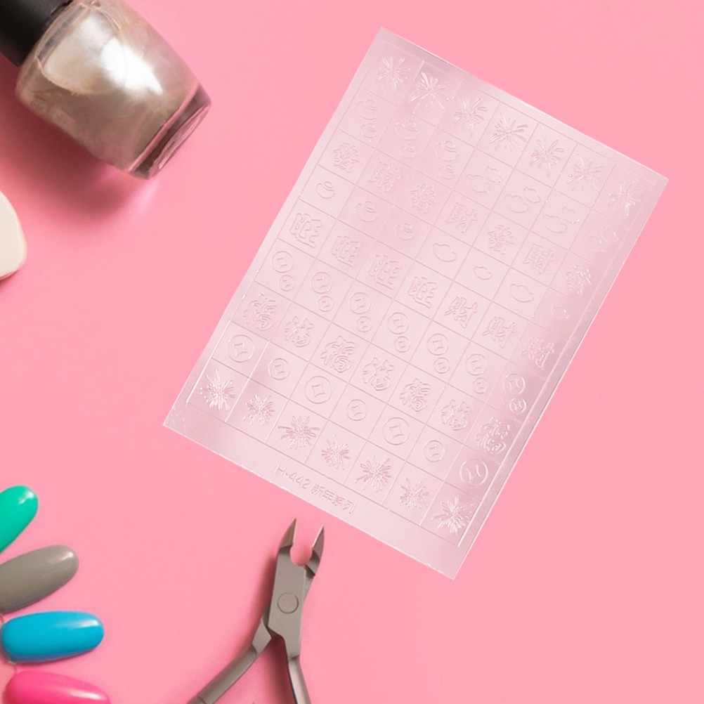 12 Pcs Nail Art Cutout Stickers Fingernail Decals Hollow Manicure