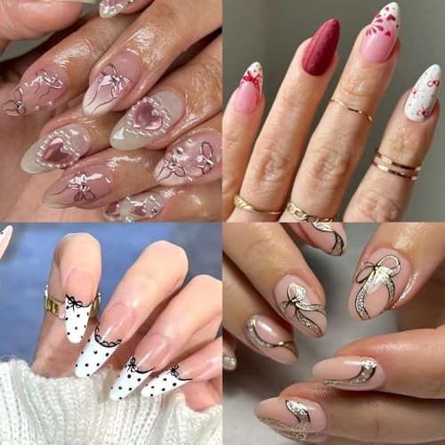 Red Pink Style8 Cute Red Pink Nail Stickers for Valentine’s Day