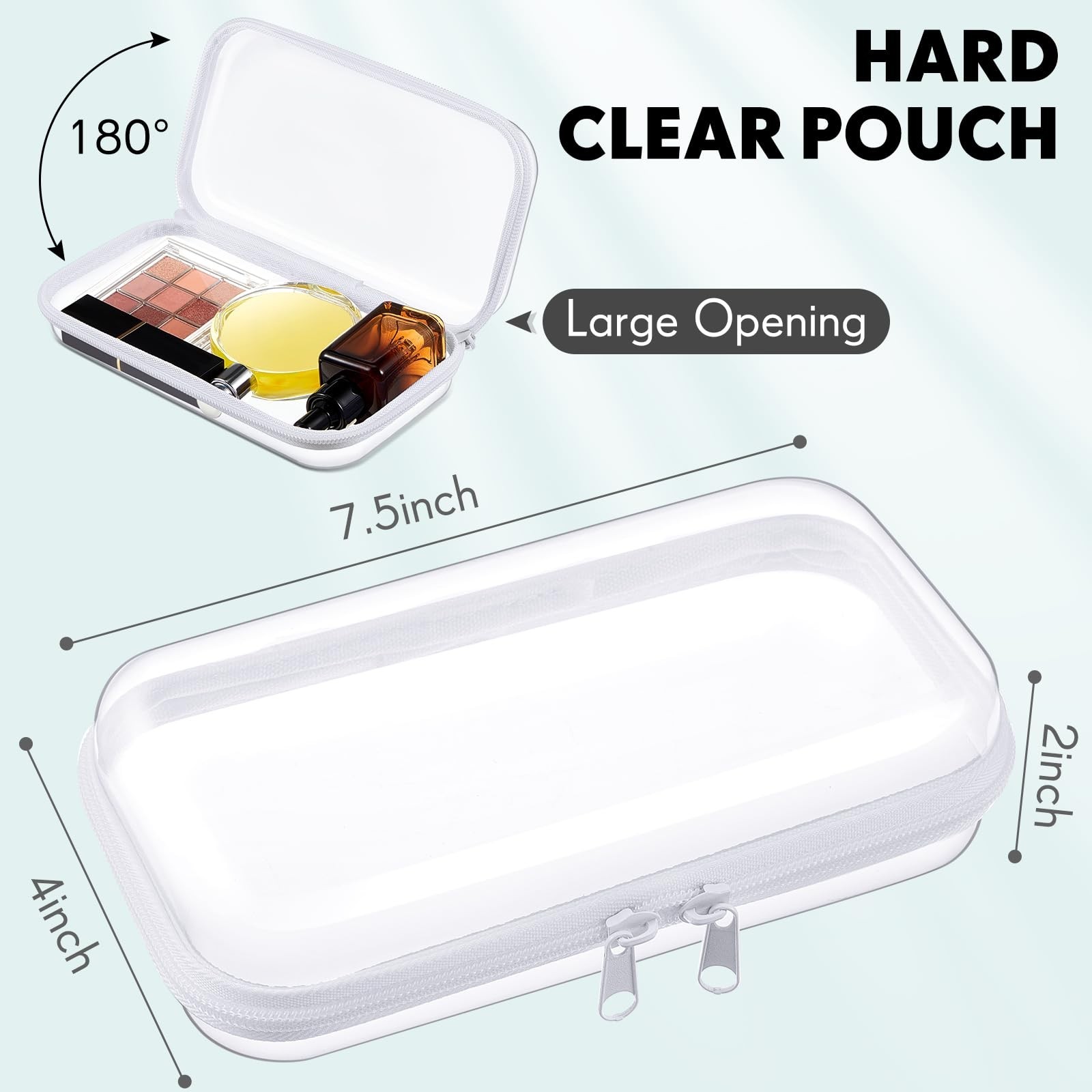 Sanwuta 10 Pcs Hard Zipper Case Clear Hard Pouches Plastic Zipper Pencil Box …