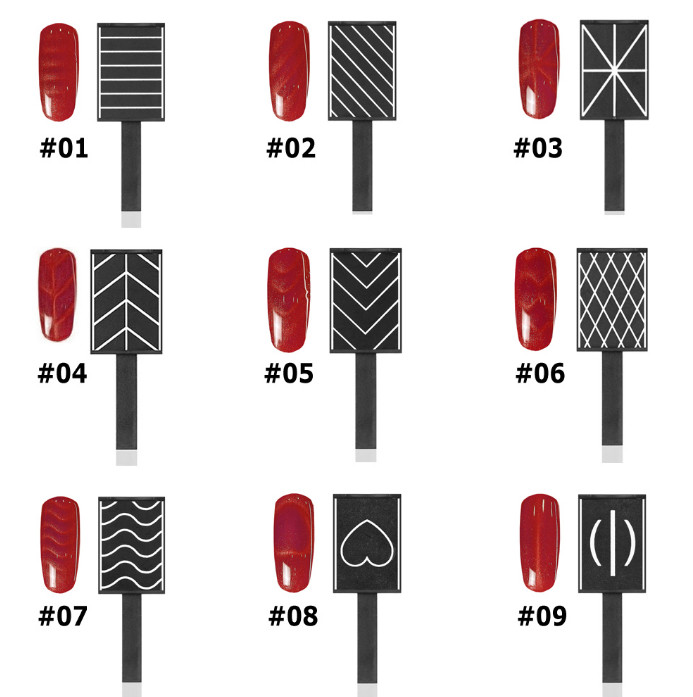 11pcs 3D Nail Art Magnet Stick Cat Eye Effect Magnetic Vertical Stick Nail Tools