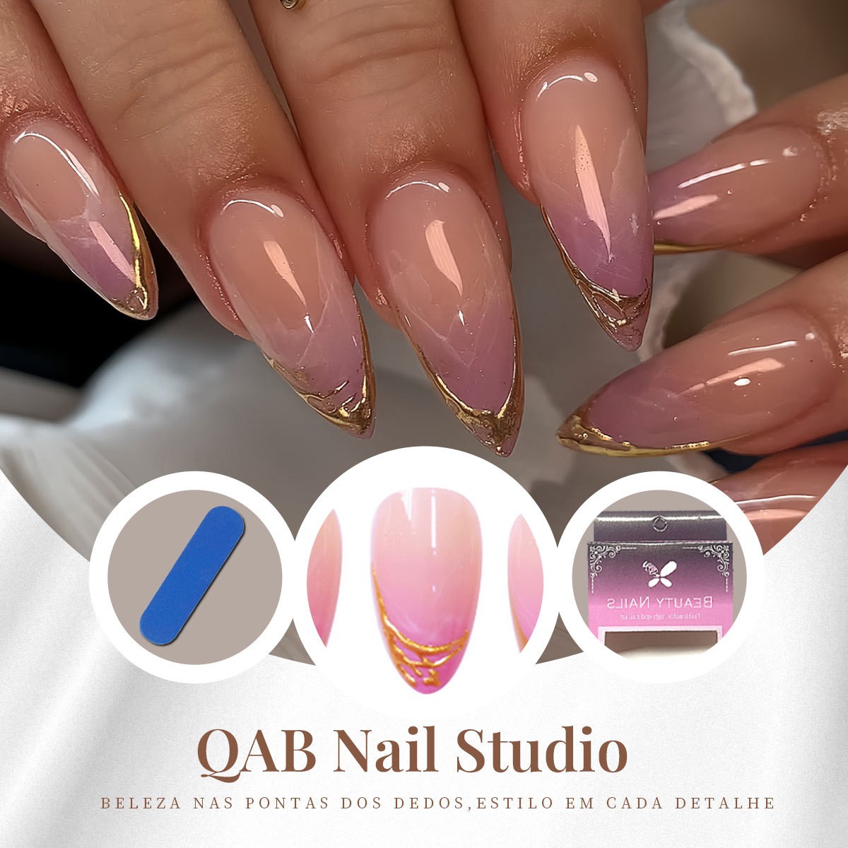 Elegant French Gradient Gold Nail Patches Wholesale from Factory