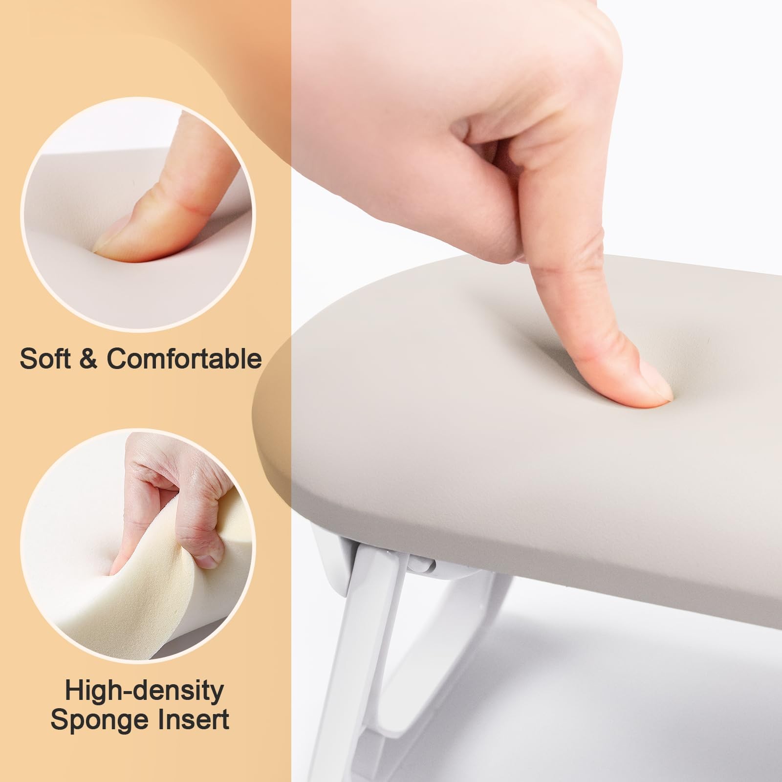 Nail Arm Rest, Foldable PU Leather Nail Hand Rest for Acrylic Nails Cushion H…