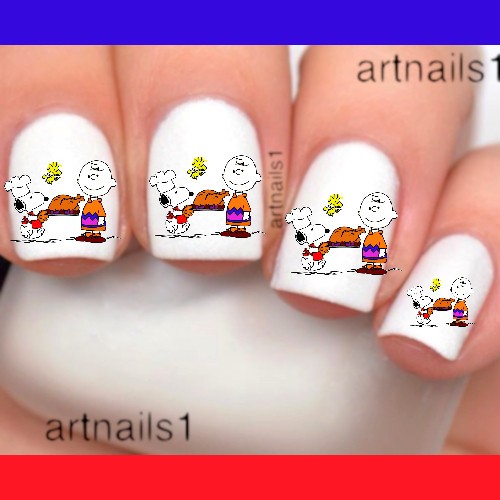 Snoopy Turkey Thanksgiving Dinner Christmas Nail Art Stickers Decals Salon Nails