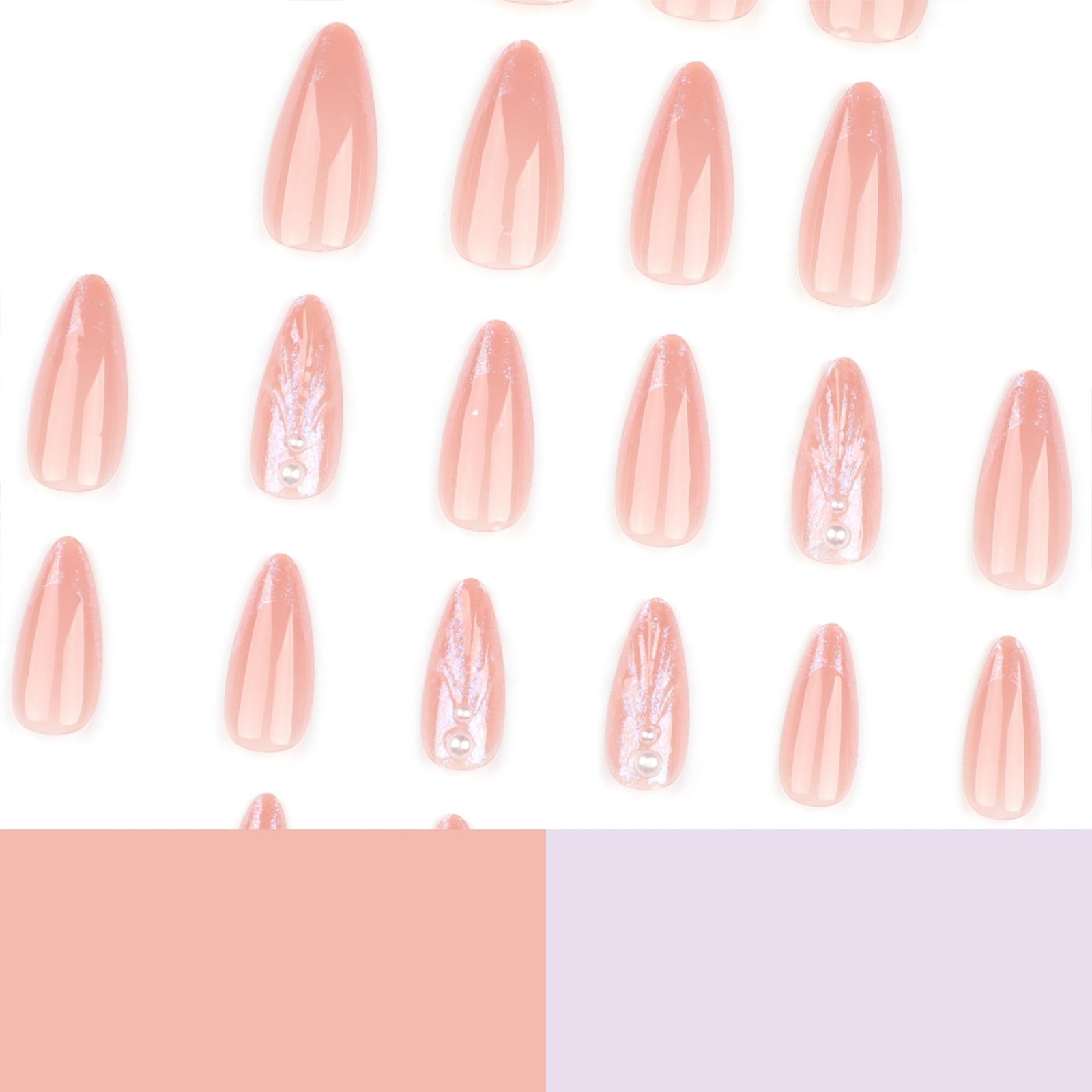 24pcs French Tip Press on Nails Medium Almond Fake Nails Acrylic False Nails …