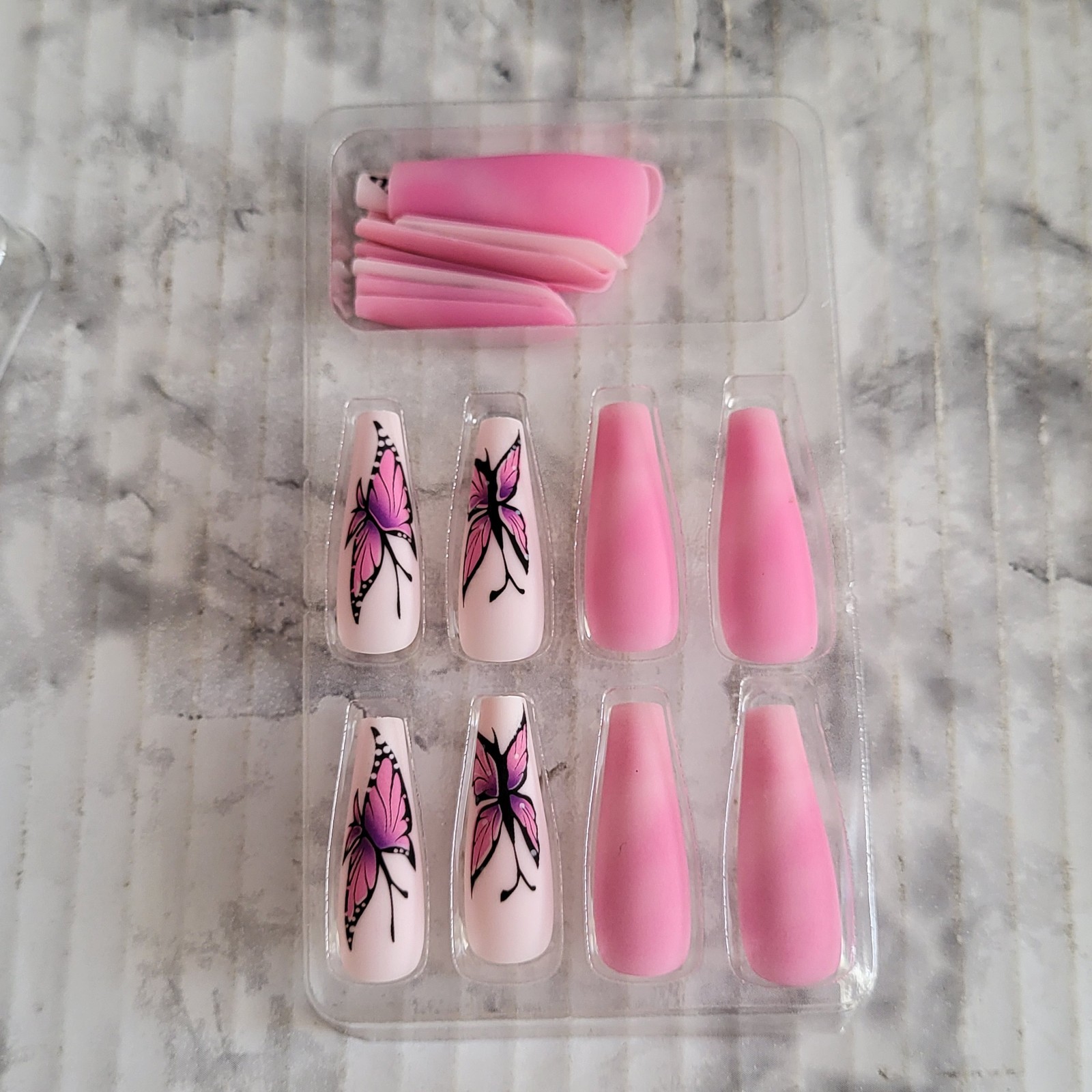 (Lot Of 2) False Long Nails Beautiful Nail Do it Yourself Packs of 24 Each Box