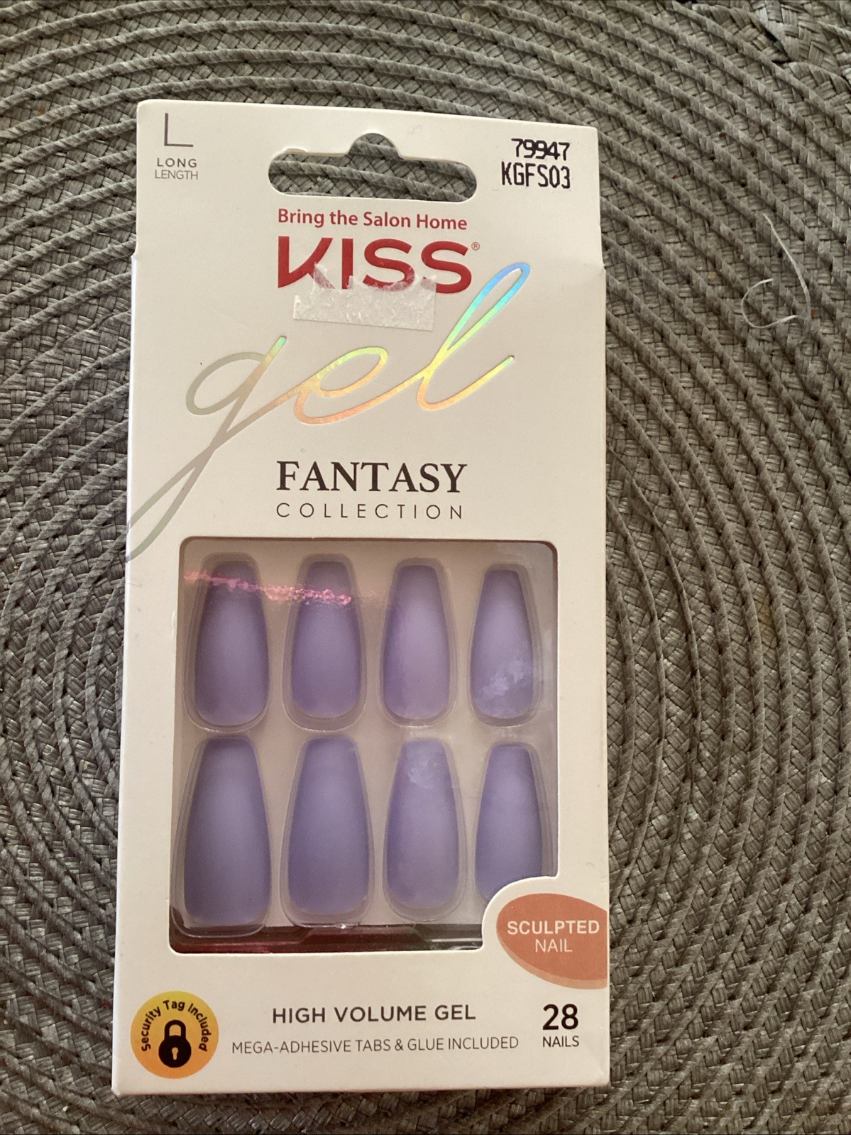 Kiss Gel Fantasy Nails High Volume Gel Sculpted Nails Long 79947 KGFS03 Purple