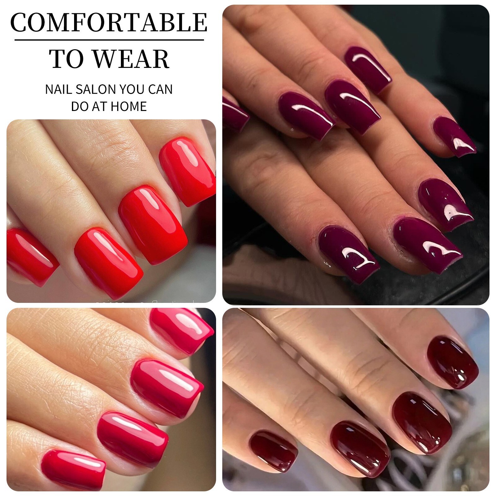 96Pcs Matte Short False Nail Tips Coffin Square Full Cover DIY Press-On Nails