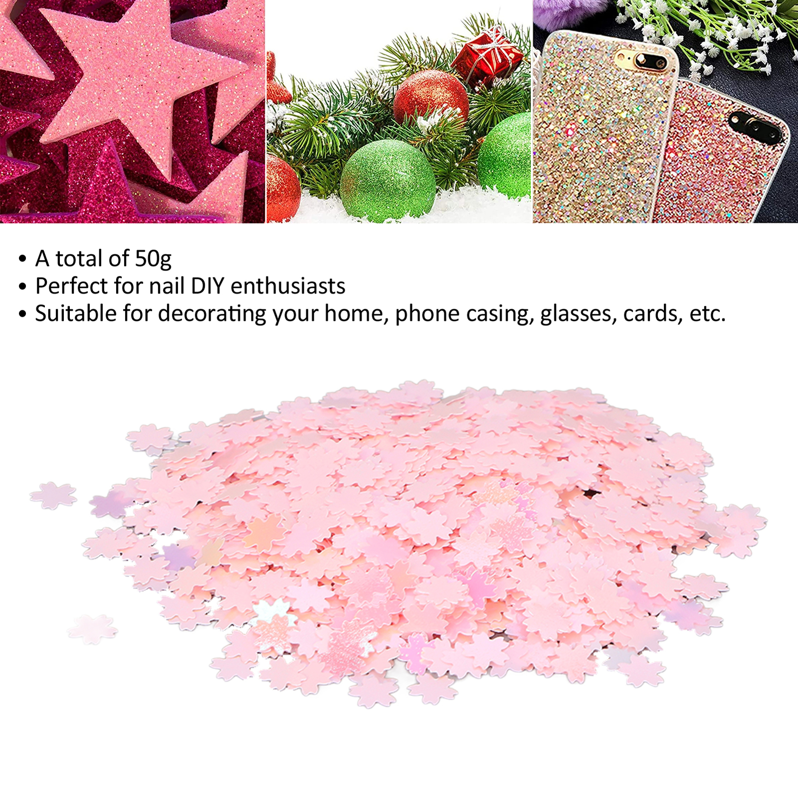 50g Sparkling Nail Flakes Beautiful Sheen For Nail DIY Enthusiasts