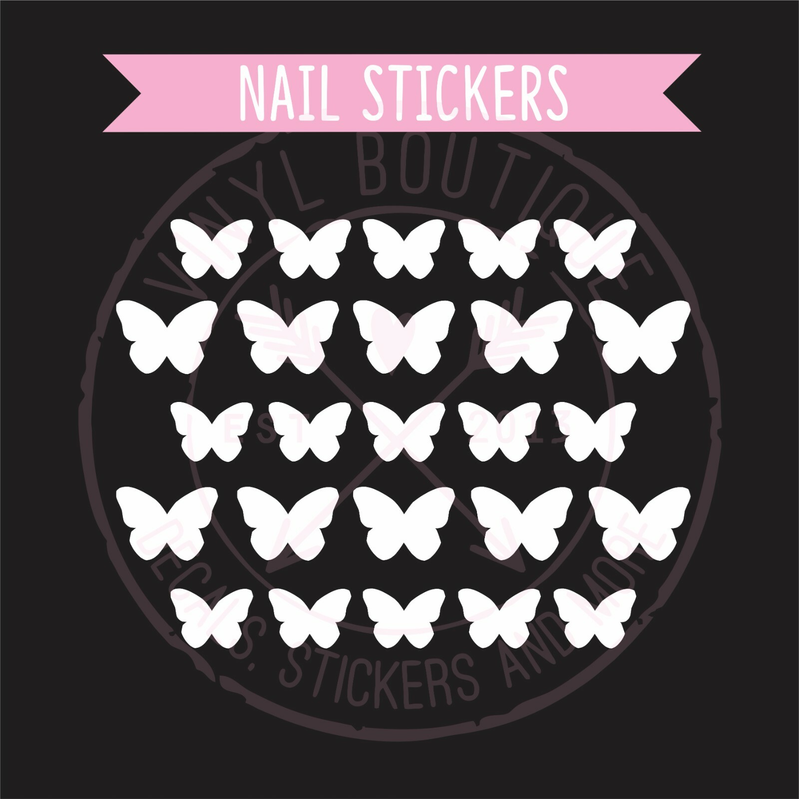 Butterfly Finger Nail Art Manicure Pedicure Decal Stickers Nail Vinyls
