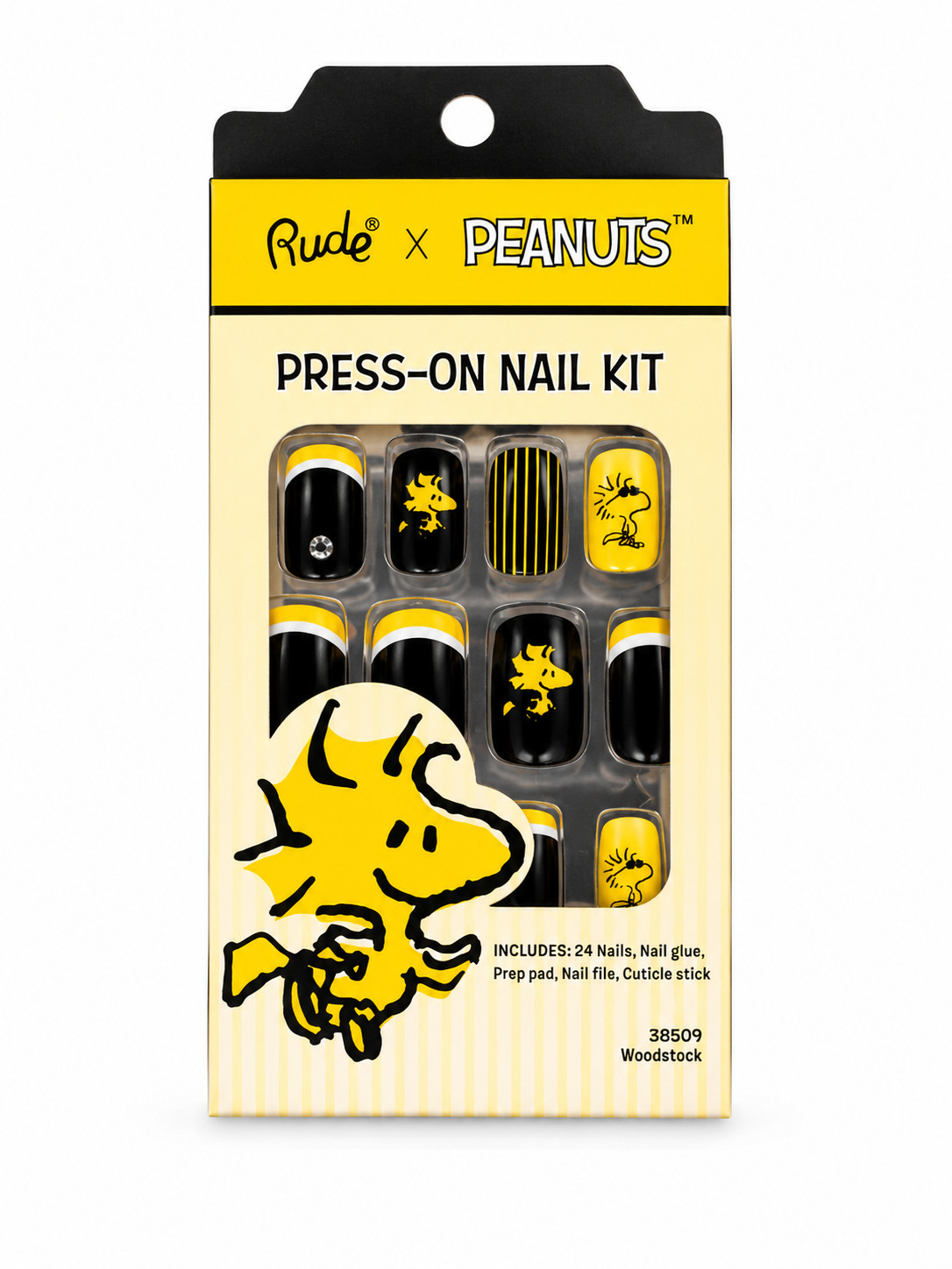 RUDE x Peanuts Press-On Nail Kit Woodstock 24 Nails New Sealed