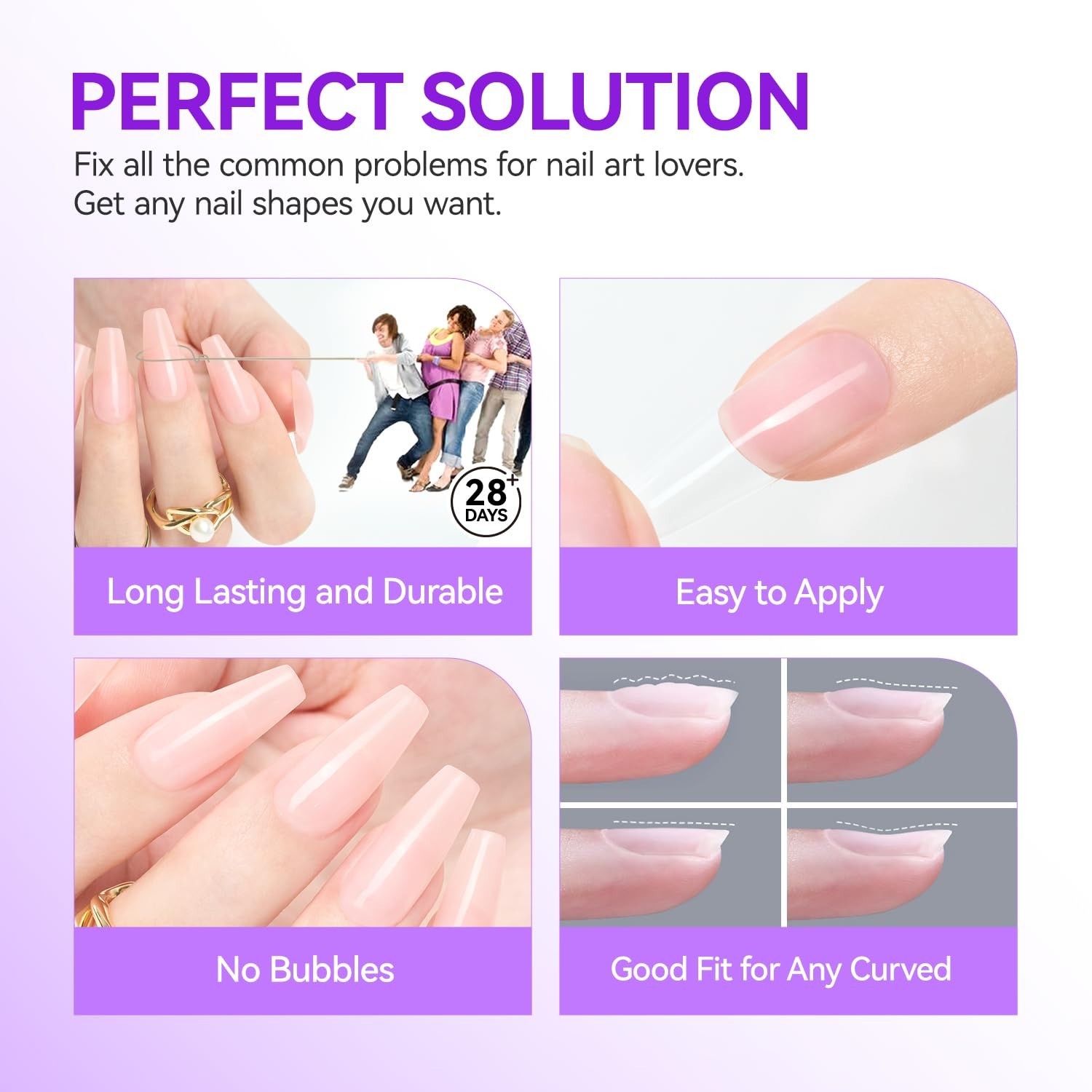 Peachy Jelly 6 in 1 Nail Glue Gel – Break Resistant, UV Cure Required Adhesive