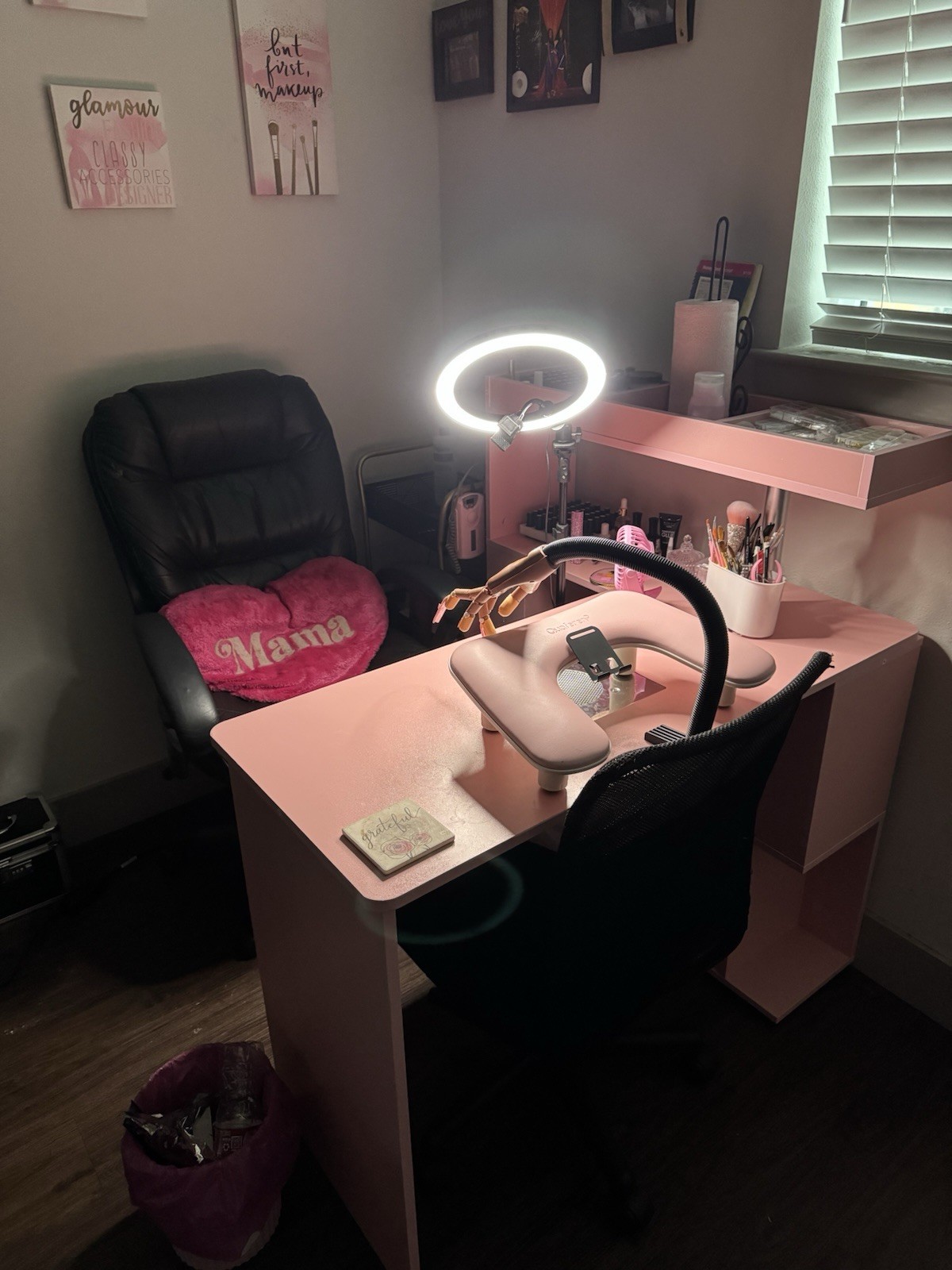 Nail set up w/ beginner friendly materials to start nail business