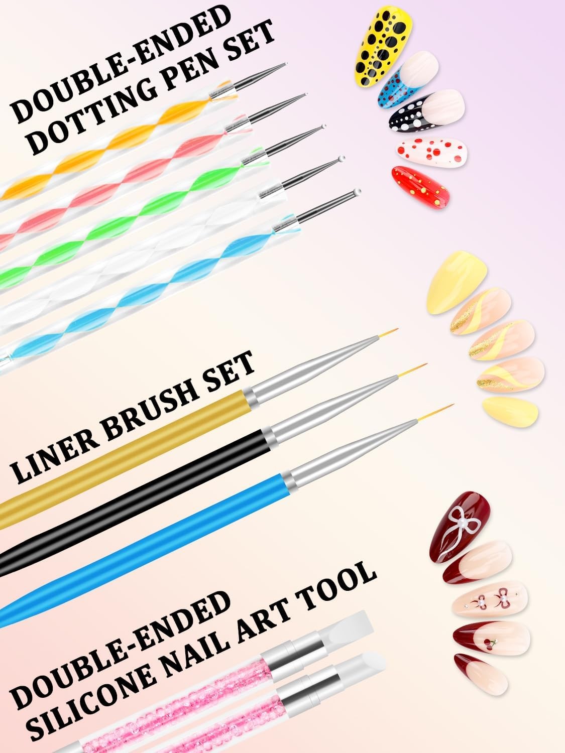Nail Art Brushes Set, Nail Dotting Tools, French Tip Tool, Nail Art