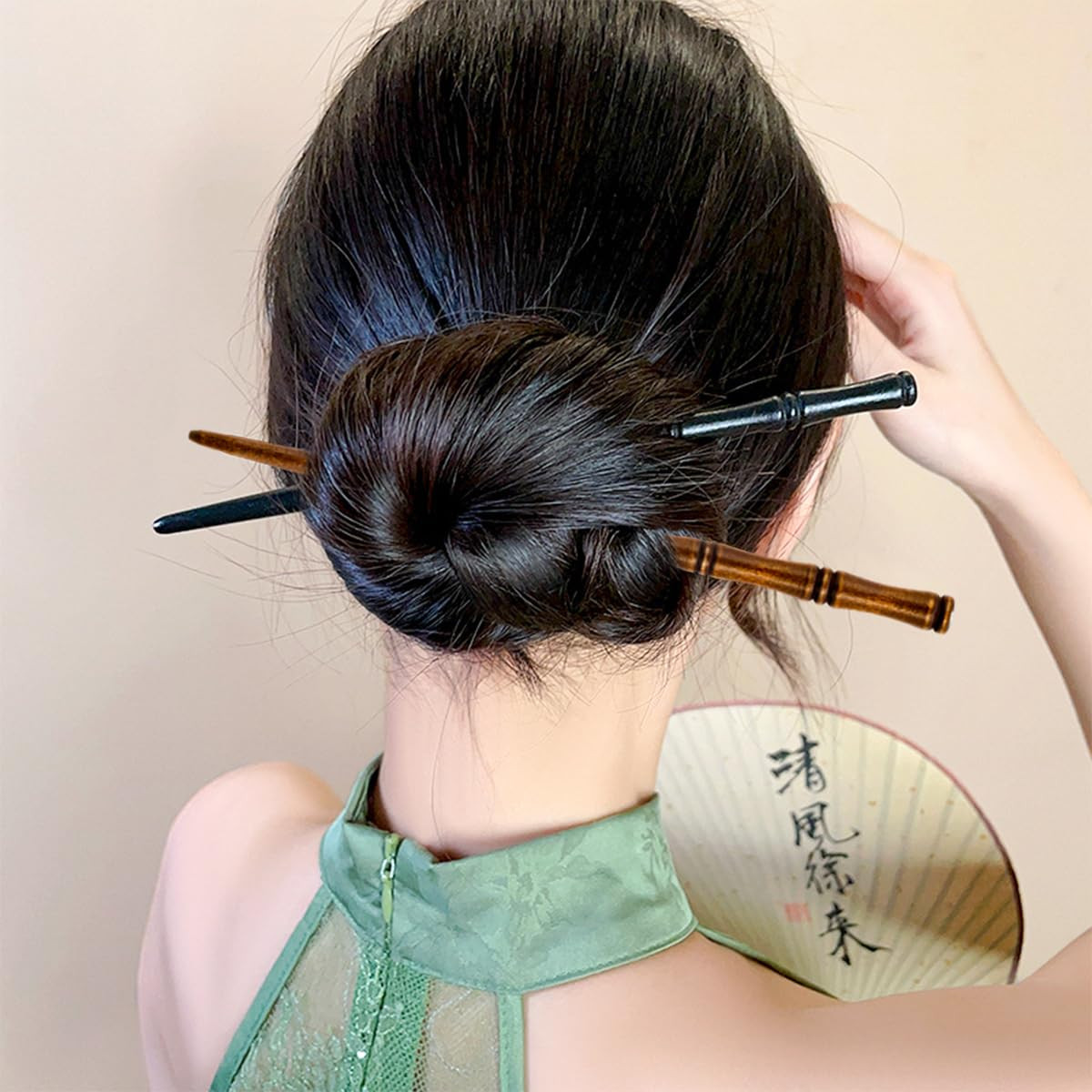 16 PCS Retro Wooden Hair Sticks Bamboo Shape Hair Chopsticks, Vintage Elegant Ha
