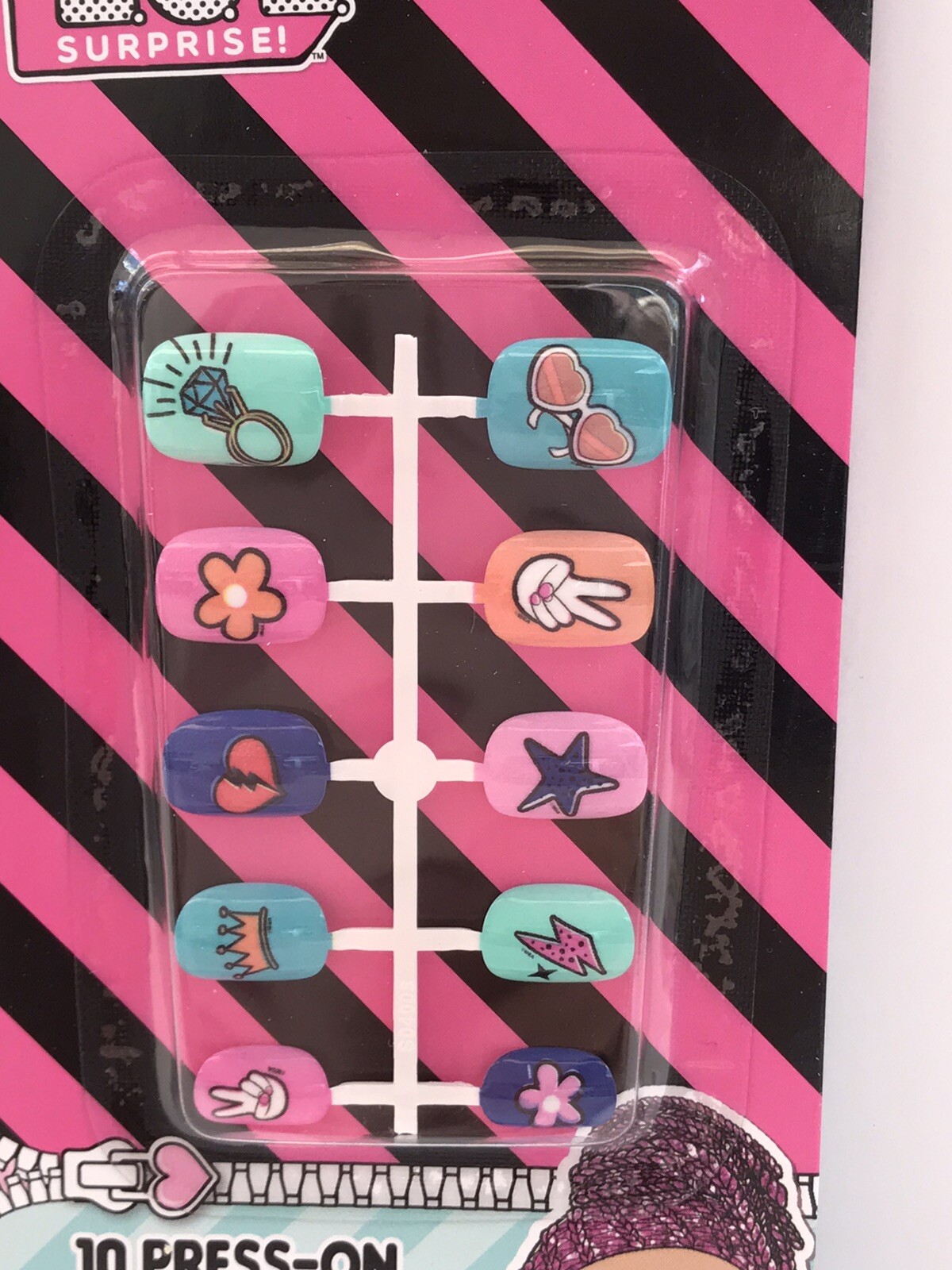 New Sealed! 2 Packs of 10pc Lol Surprise Press- On Nails Gift Set For Girls