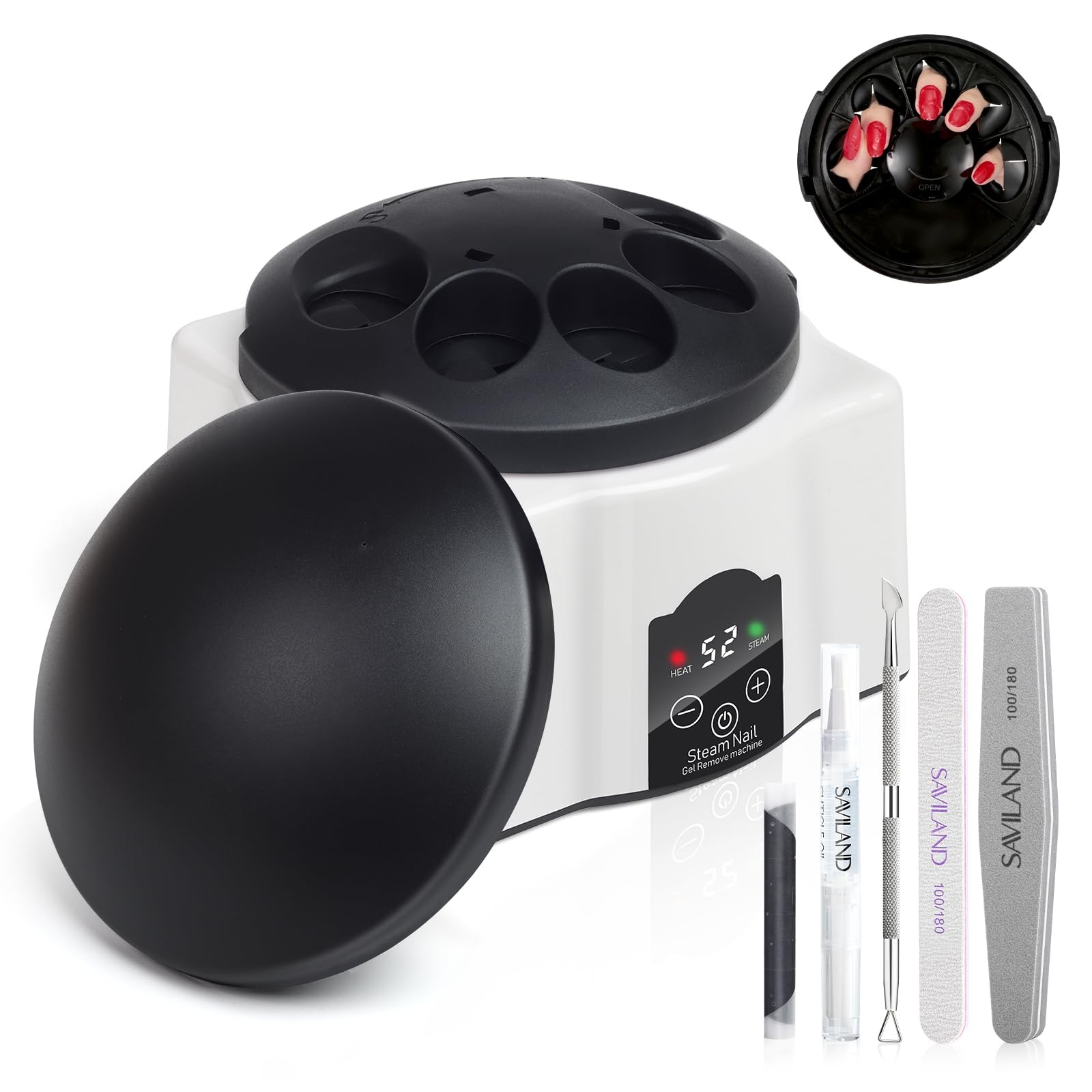 SAVILAND Nail Soaking Bowl: Bowl & Acetone Polish Black