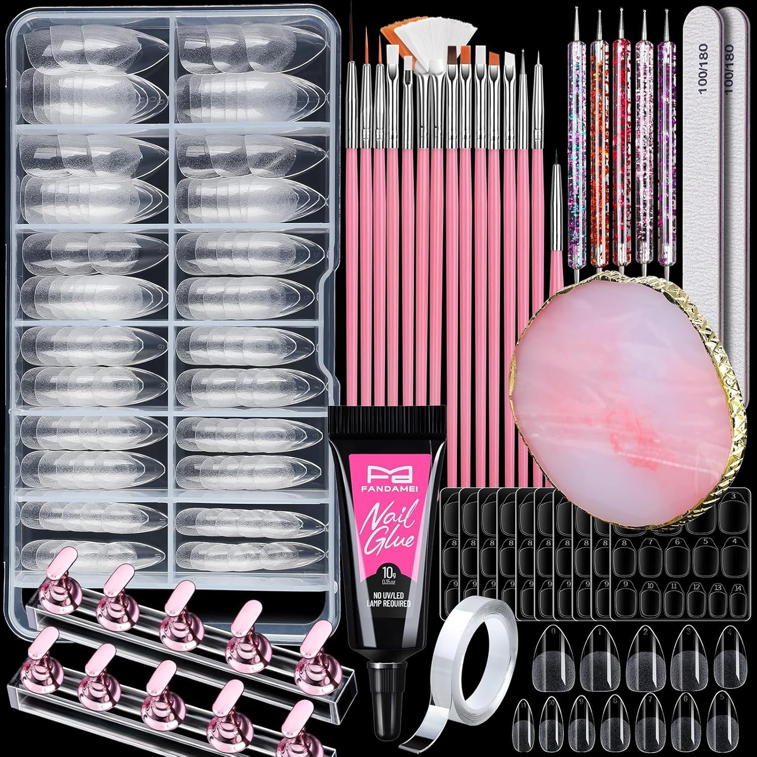 Nail Art Kit, Nail Design Tools kit with Nail Brushes, Dotting tool, Mixing P…