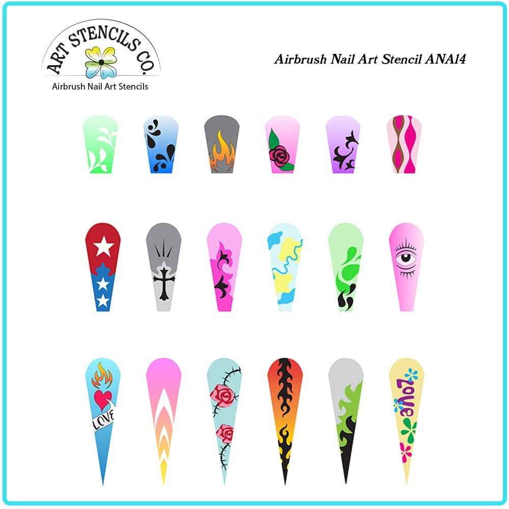 Airbrush Nail Art Design Stencil Strips SS3/SS5/SS9 Combo Pack-Set of 3 Stencils
