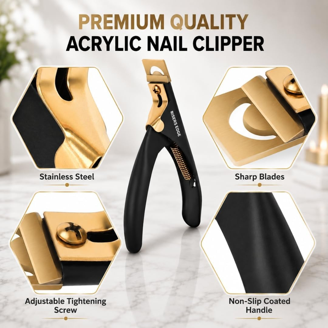 Acrylic Nail Tip Cutter, Professional Stainless Steel Nail Cutter for Acrylic