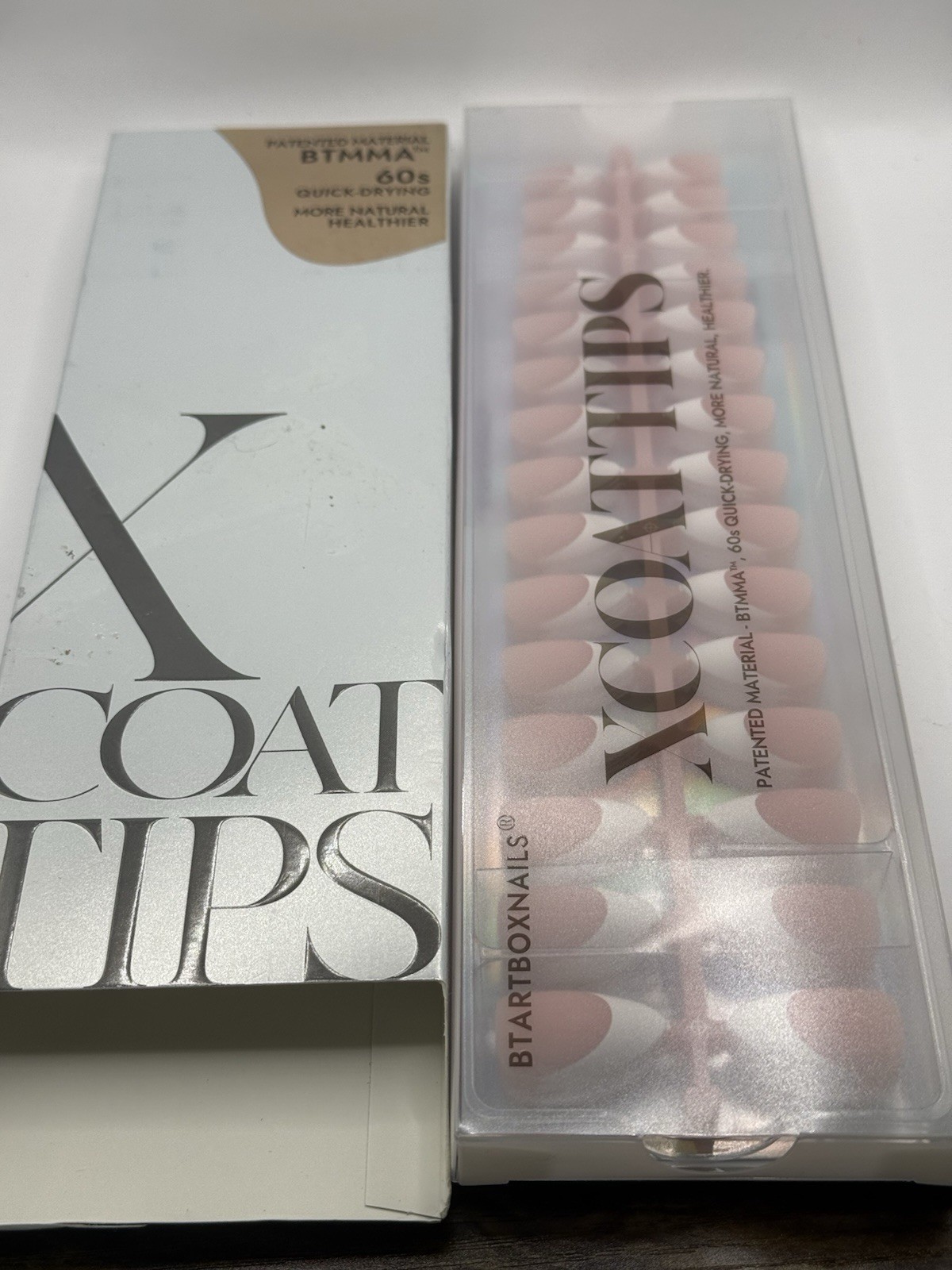 2-Pack Btartboxnails 60s Quick Drying X Coat Tips Long Square & Medium Almond