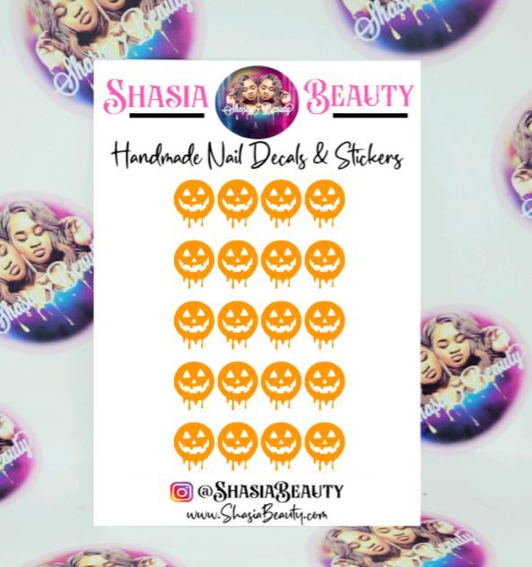 Drippy Pumpkin Halloween Nail Stickers