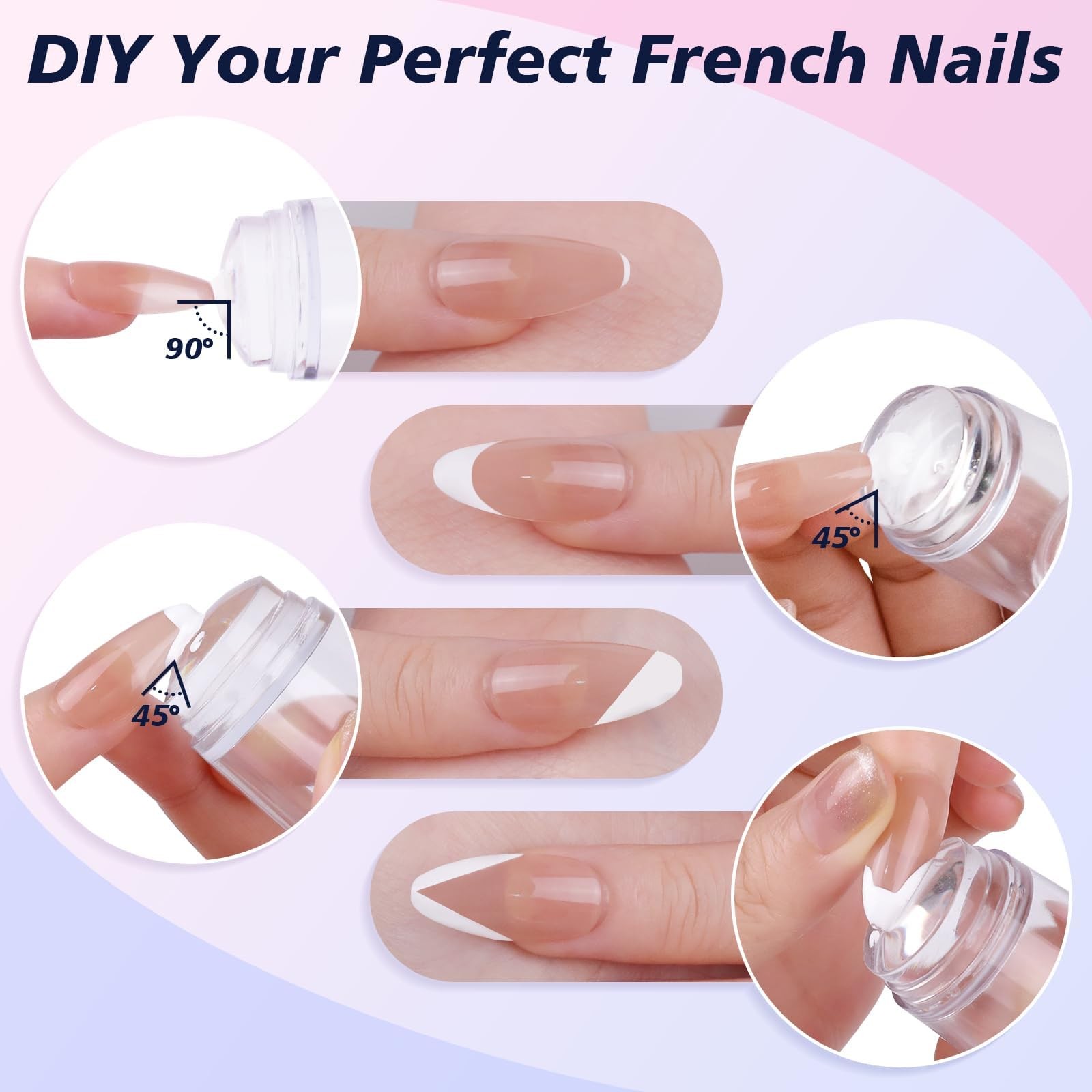 French Nail Stamper, Nail Stamper Kit – 2pcs Nail Art Stamper, Nail Scraper, …